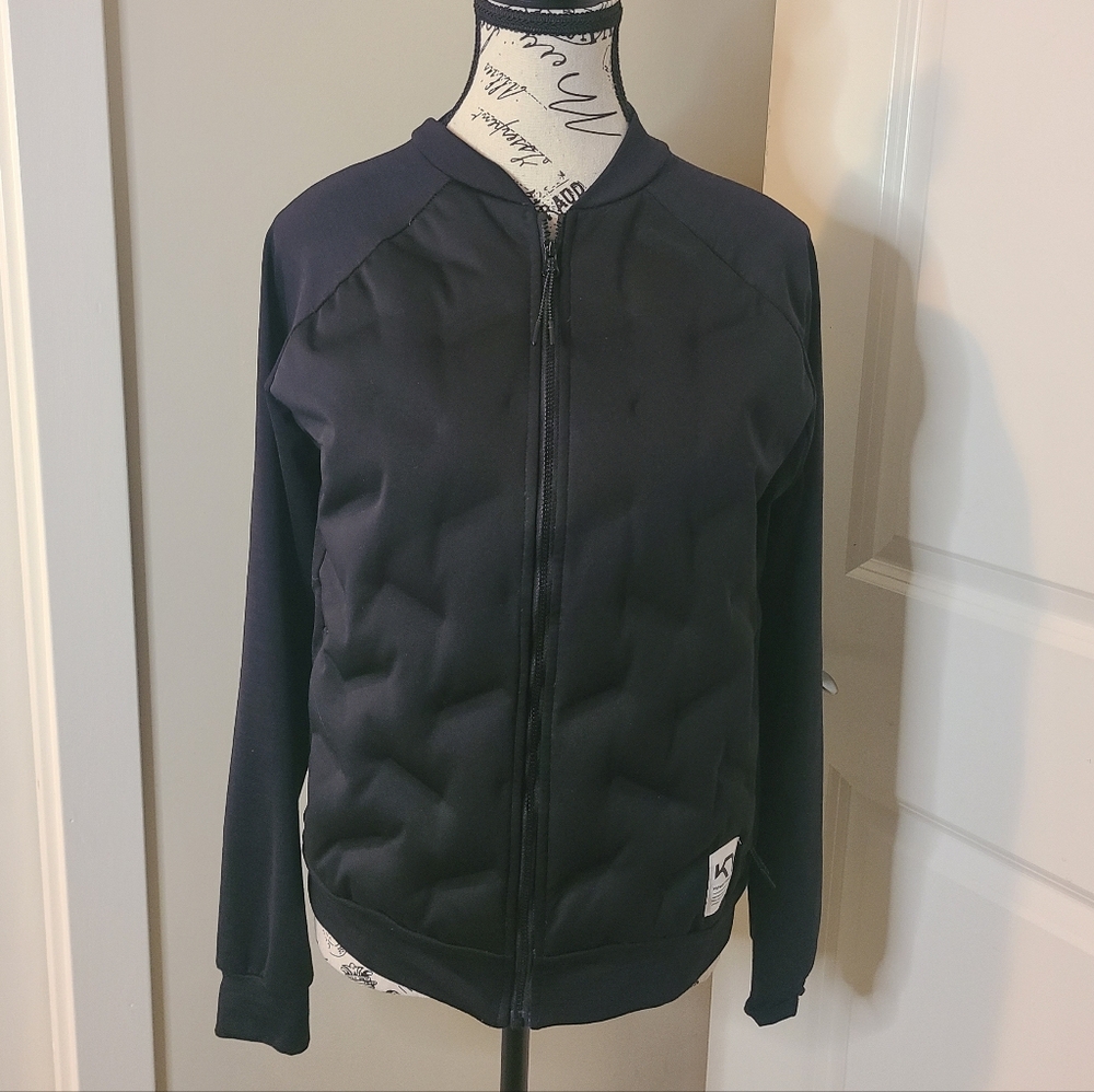 Bomber Jacket Down Filled  Quilted Black Size Small Womens Kari Traa